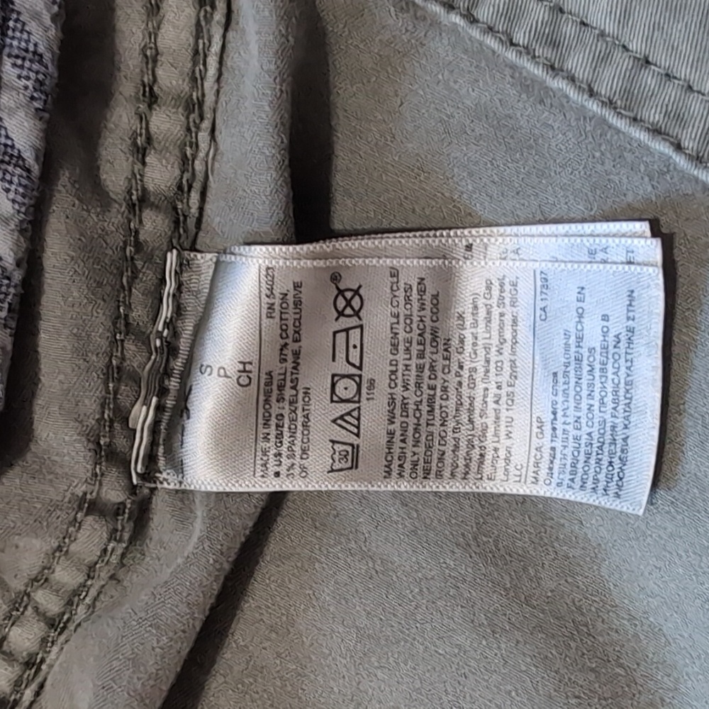 Gap Army Green Garment-Dyed Utility Cargo Jacket Size Small - Picture 13 of 14